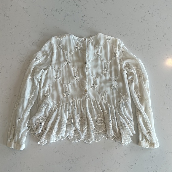 Zara White Top with Lace Detail - Picture 2 of 4